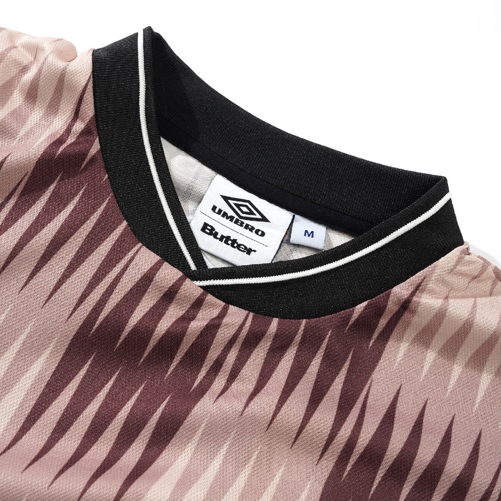 Butter Goods x UMBRO Optical Jersey - Brown / Taupe - collar