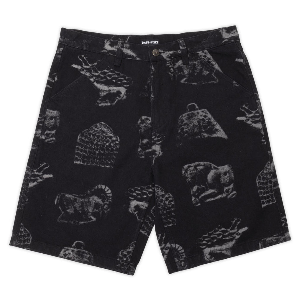 PASS~PORT Denim Workers Club Short - Laser Etched Black - front