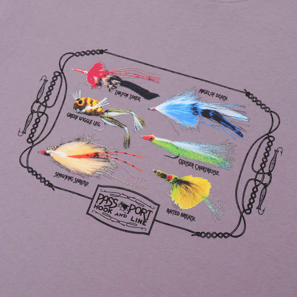 PASS~PORT Lures T Shirt - Dusty Lilac - closeup