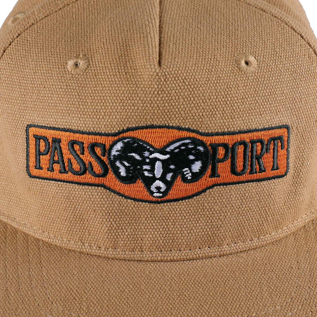 PASS~PORT Ram Heavy Duty Workers Cap - Camel - closeup