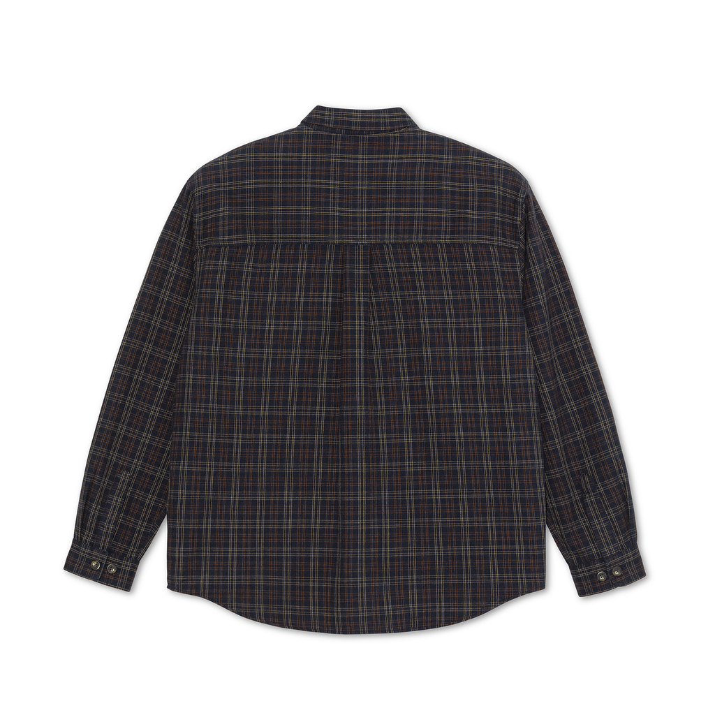 Polar Skate Co Mitchell Flannel L/S Shirt - Navy / Brown