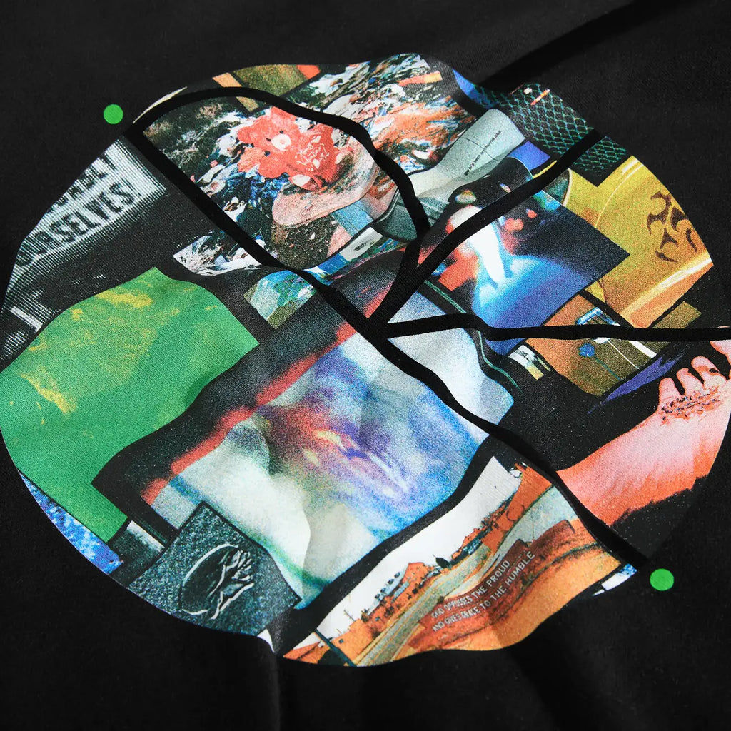 Polar Skate Co Dave Fill Logo Ourselves Collage Hoodie - Black - closeup