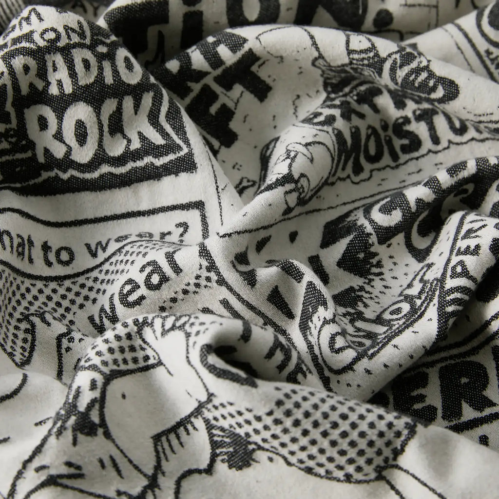 Polar Skate Co Newspaper Picnic Blanket - Black / White