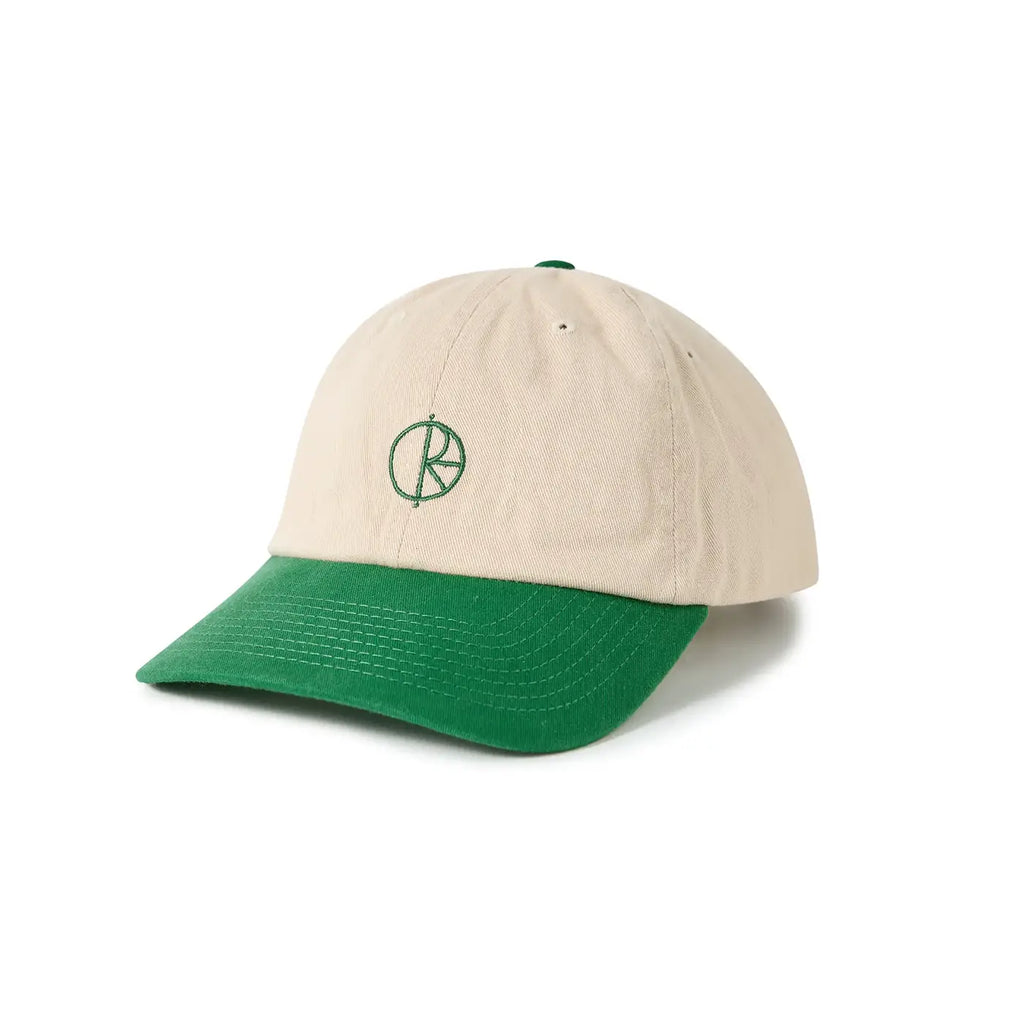 Polar Skate Co Sai Stroke Logo Cap - Ecru / Green - front