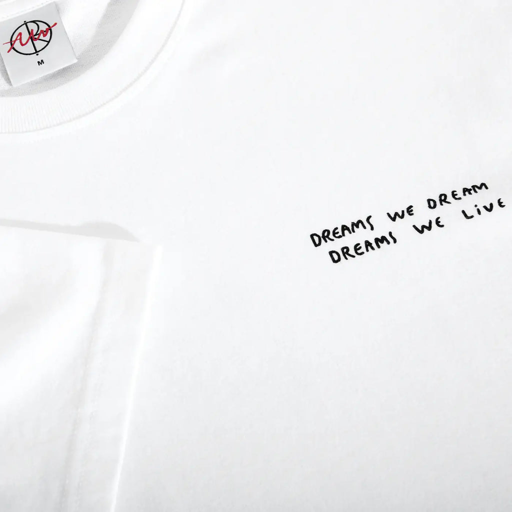 Polar Skate Co Dreams We Dream T Shirt - White - closeup