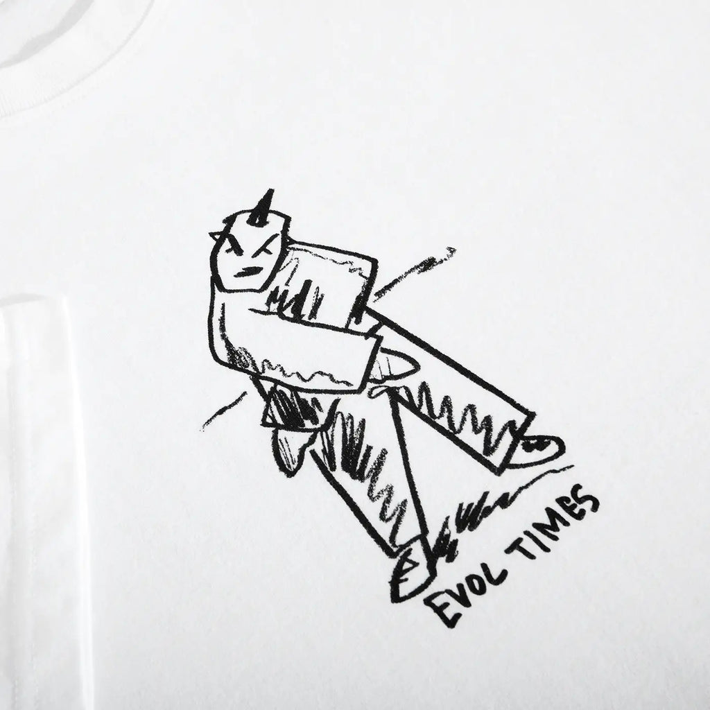 Polar Skate Co Evol Times T Shirt - White - closeup