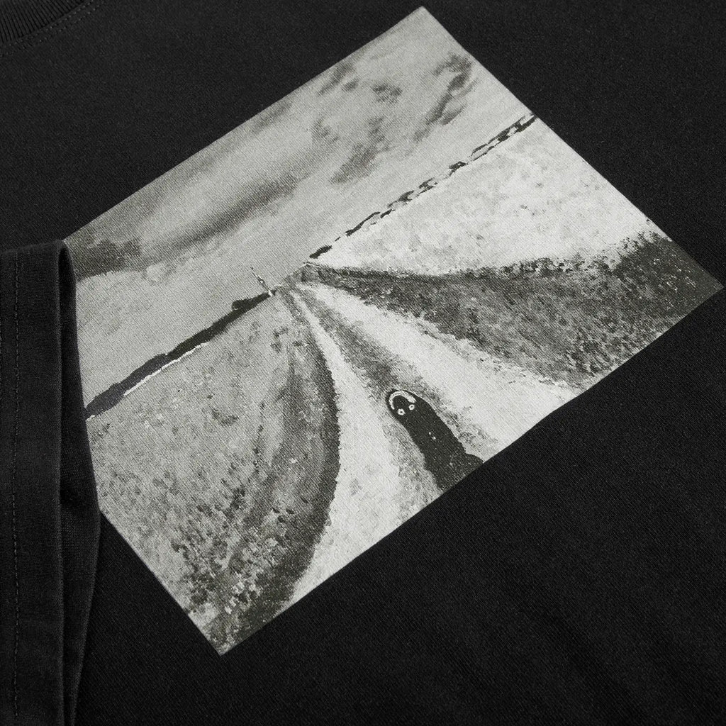 Polar Skate Co Open Fields T Shirt - Black - closeup