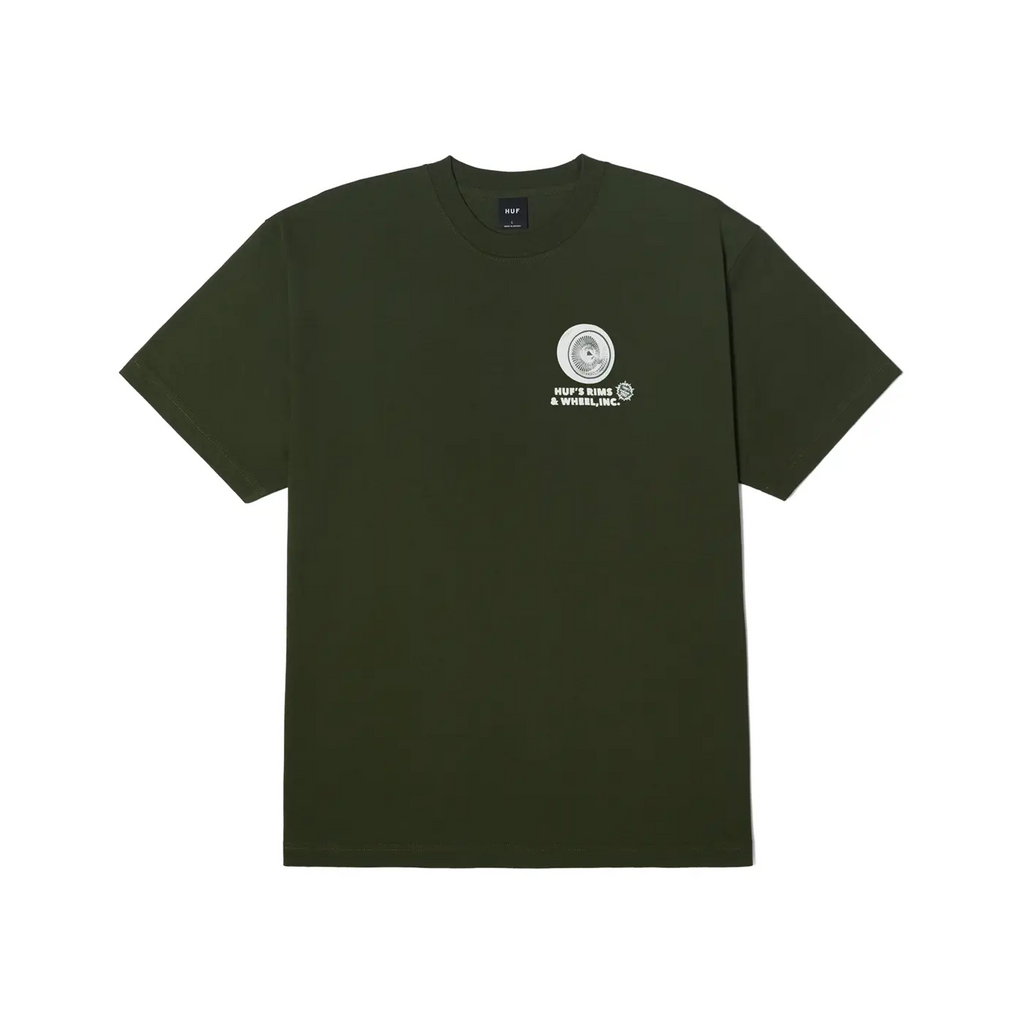 HUF Rim & Wheel Inc T Shirt - Hunter Green - front