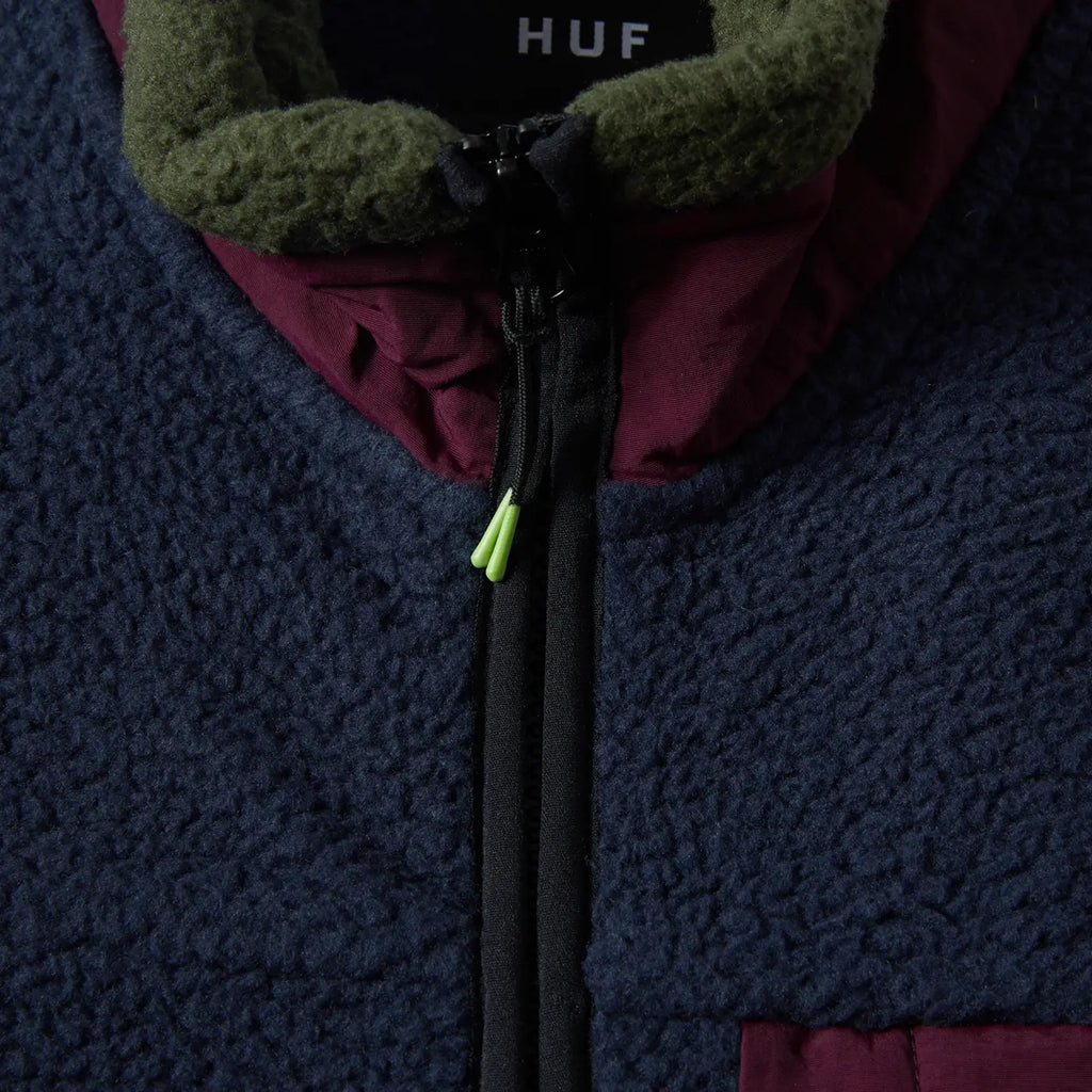 HUF Sonoma High Pile Vest - Multi - zip