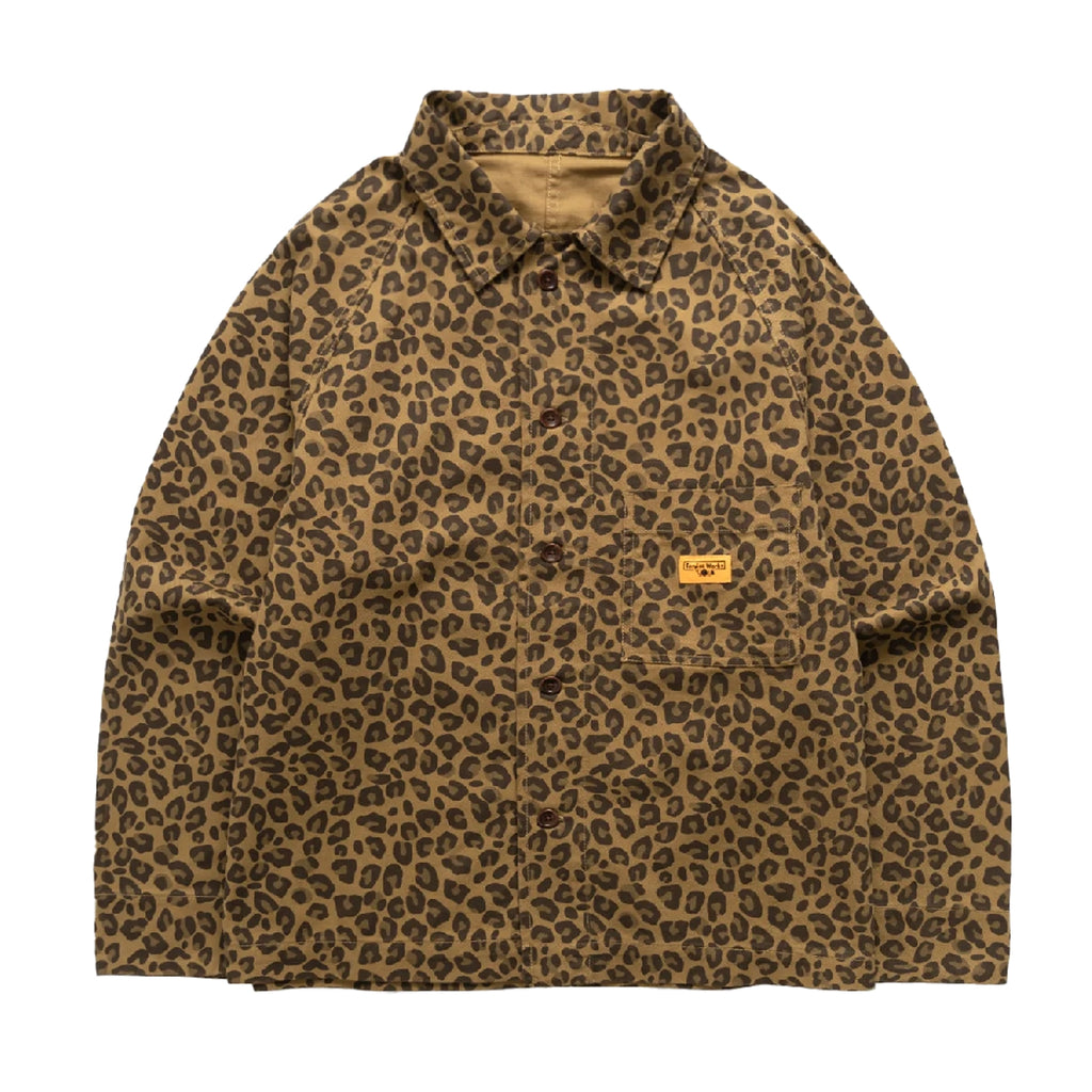 Service Works Leopard Front of House Jacket - Brown - front