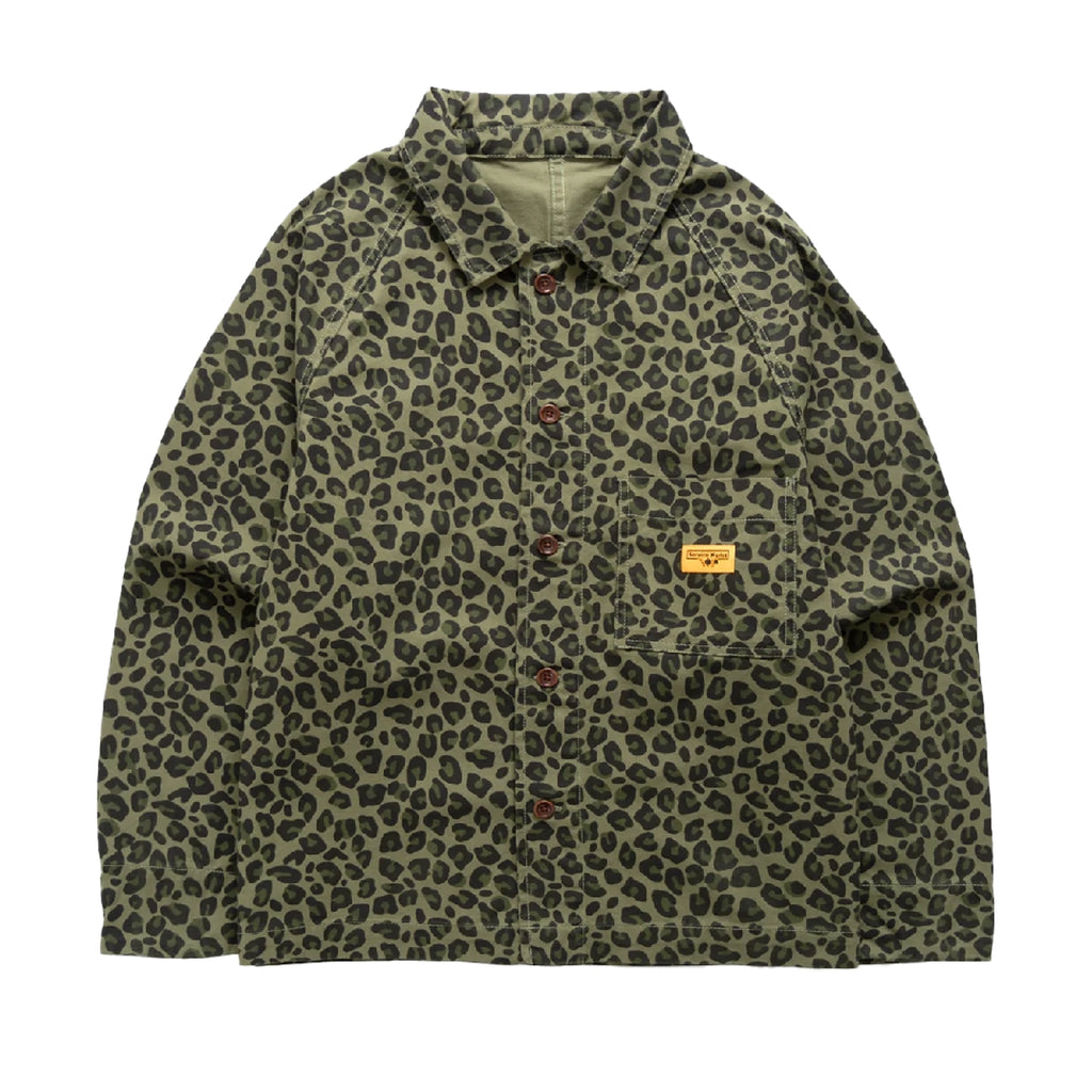 Service Works Leopard Front of House Jacket - Green - front