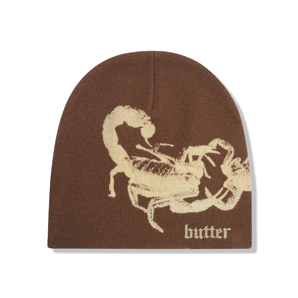 Butter Goods Scorpion Skully Beanie - Brown - front