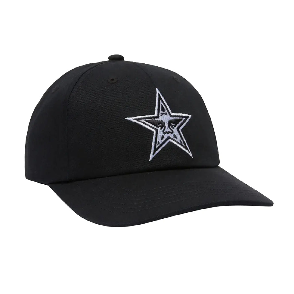 Obey Star 6 Panel Velcro Back Cap - Black