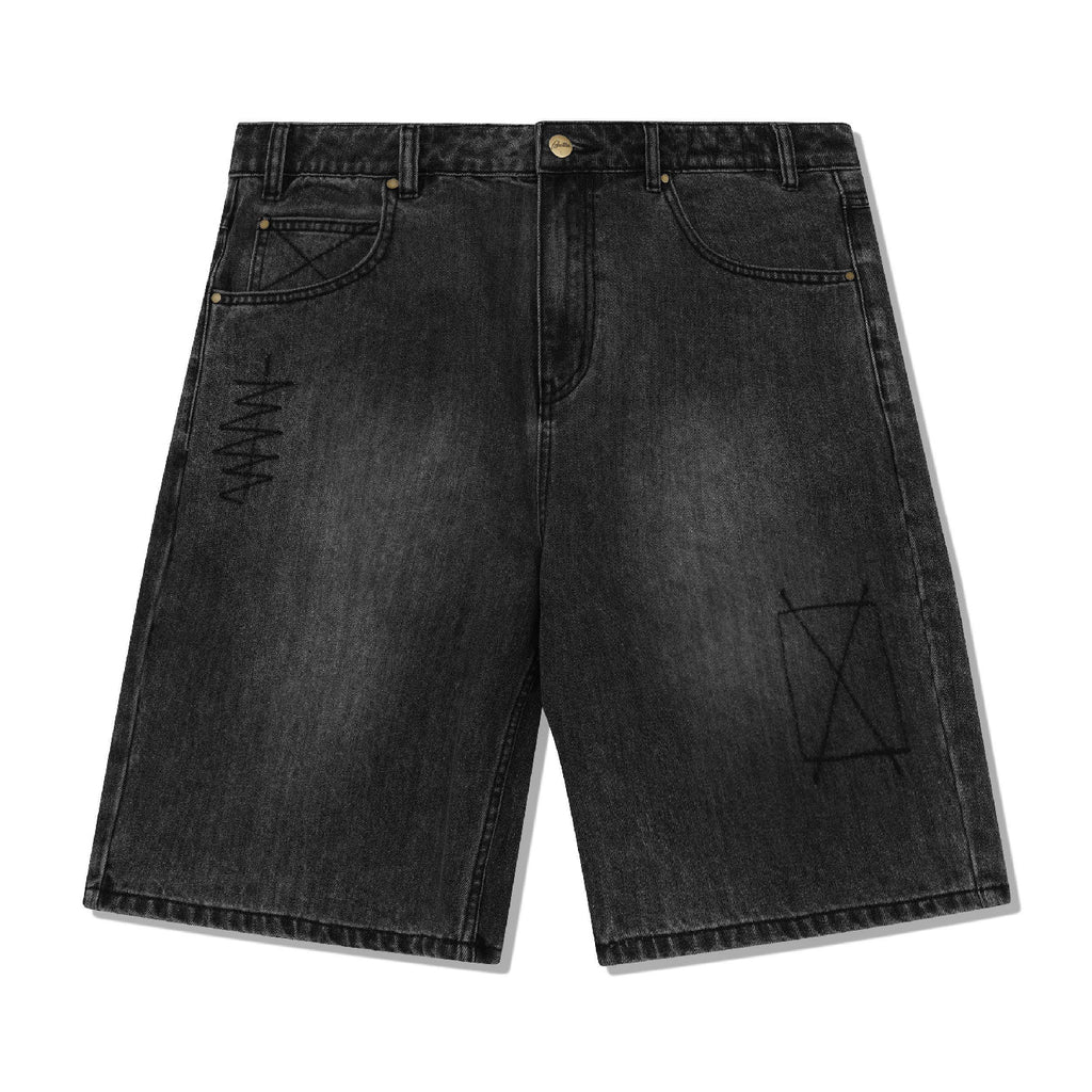 Butter Goods Stitch Denim Shorts - Distressed Grey - main