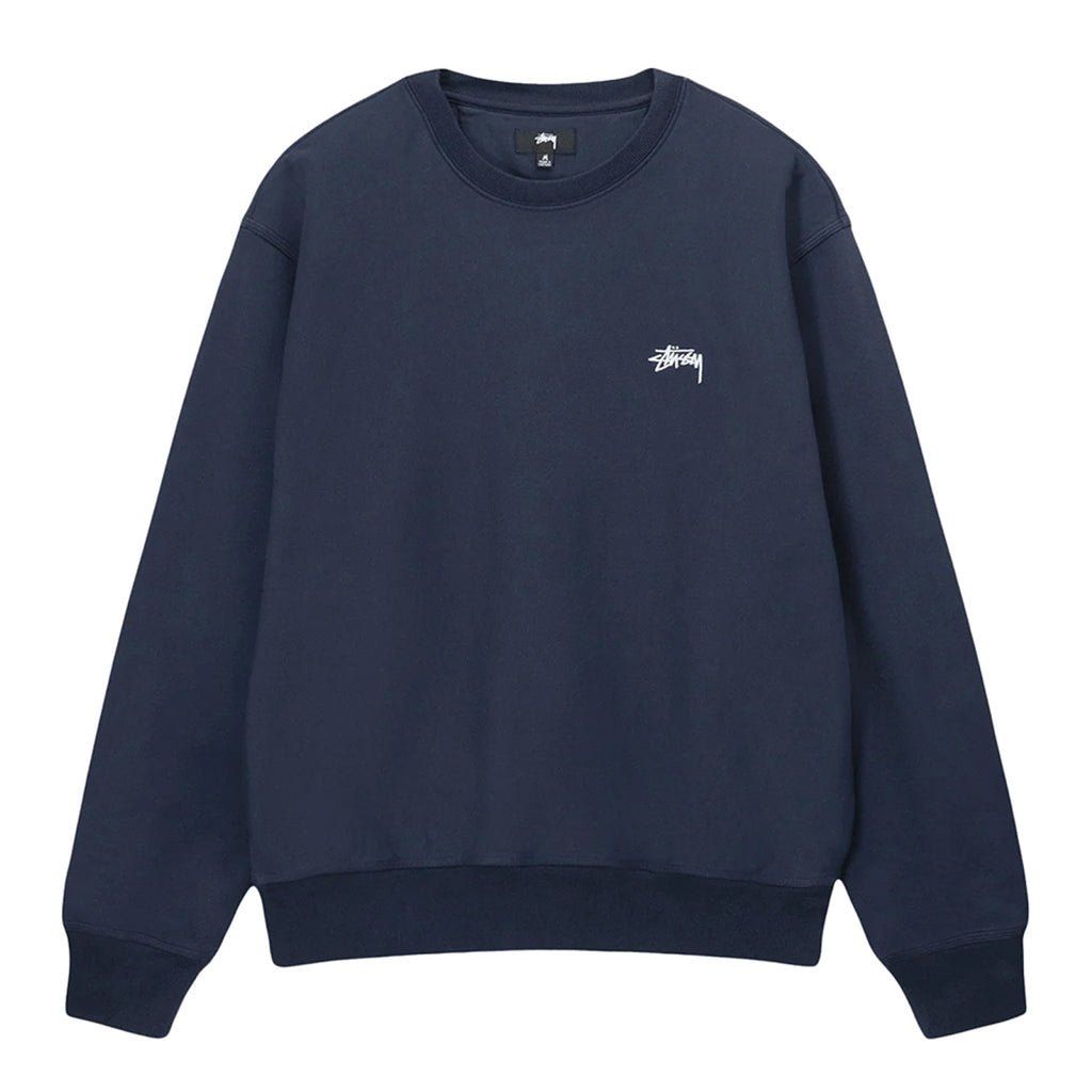 Stock Logo Crew Sweatshirt Navy by Stussy | Bored of Southsea