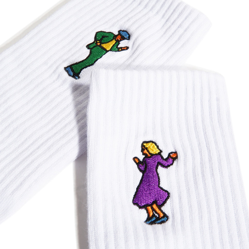 Skateboard Cafe Swing Socks - White