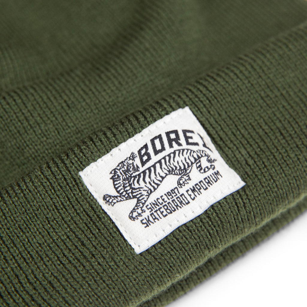 Bored of Southsea Daily Use Mini Fisherman Beanie - Olive - closeup