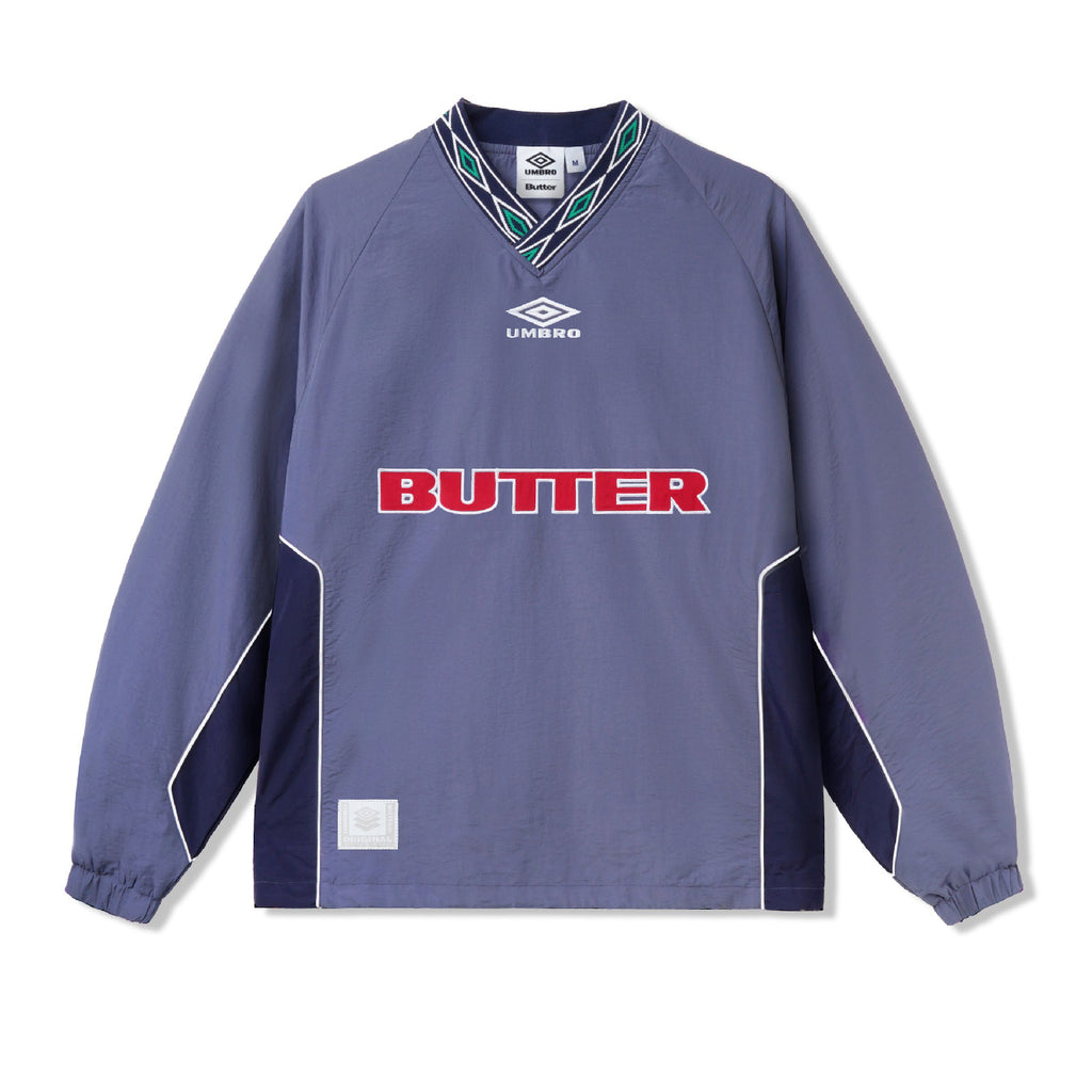 Butter Goods x UMBRO Training Pullover - Slate / Navy - front