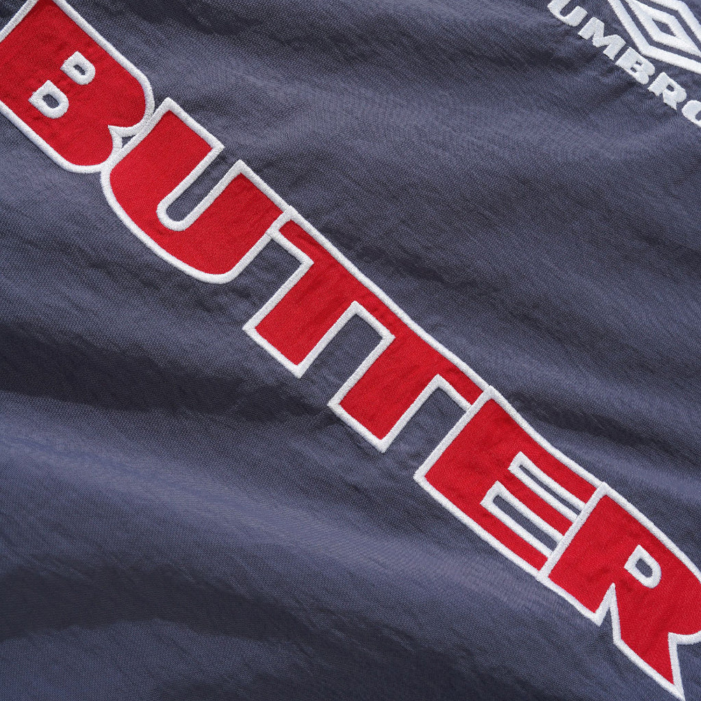 Butter Goods x UMBRO Training Pullover - Slate / Navy - closeup