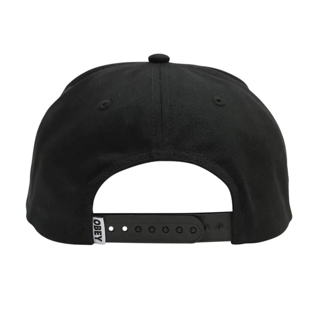 Obey Clothing Transport 5 Panel Snapback Cap - Black - back