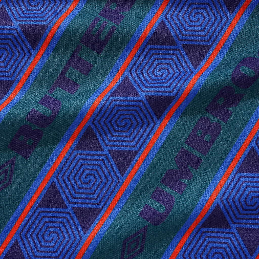 Butter Goods x UMBRO Vert Jersey - Forest / Cobalt - closeup2