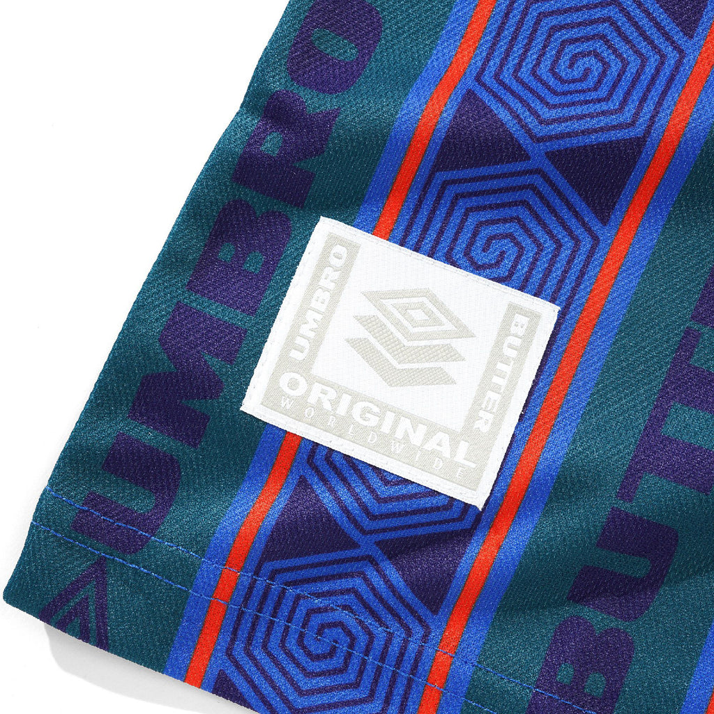 Butter Goods x UMBRO Vert Jersey - Forest / Cobalt - label