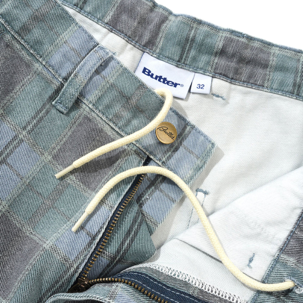 Butter Goods Work  Shorts - Plaid - drawstring