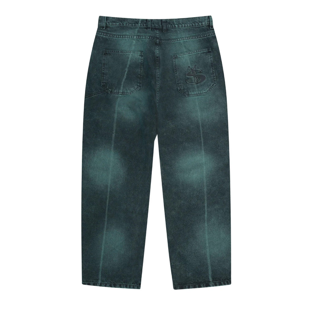Yardsale Bleached Phantasy Jeans - Emerald - Back 