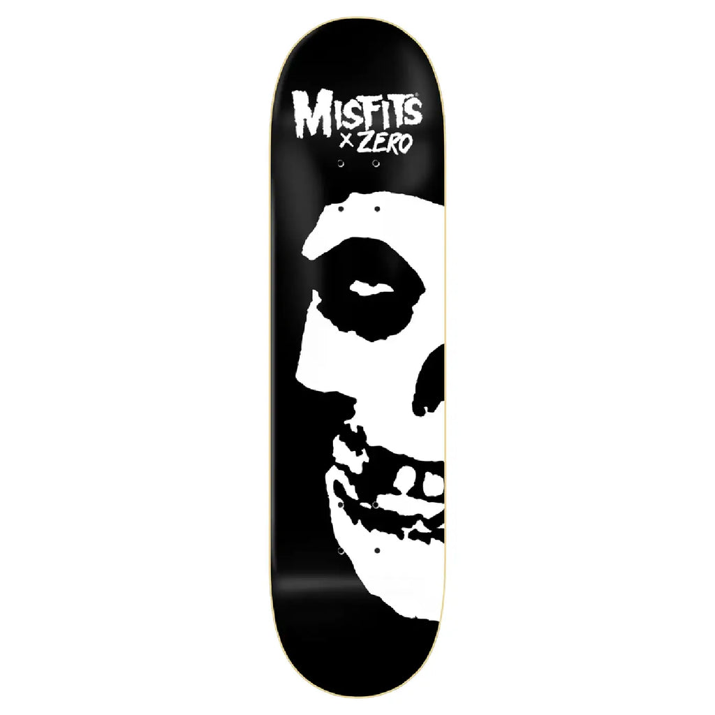 Zero Skateboards x Misfits Fiend Skull Left Black Skateboard Deck - 8.25"