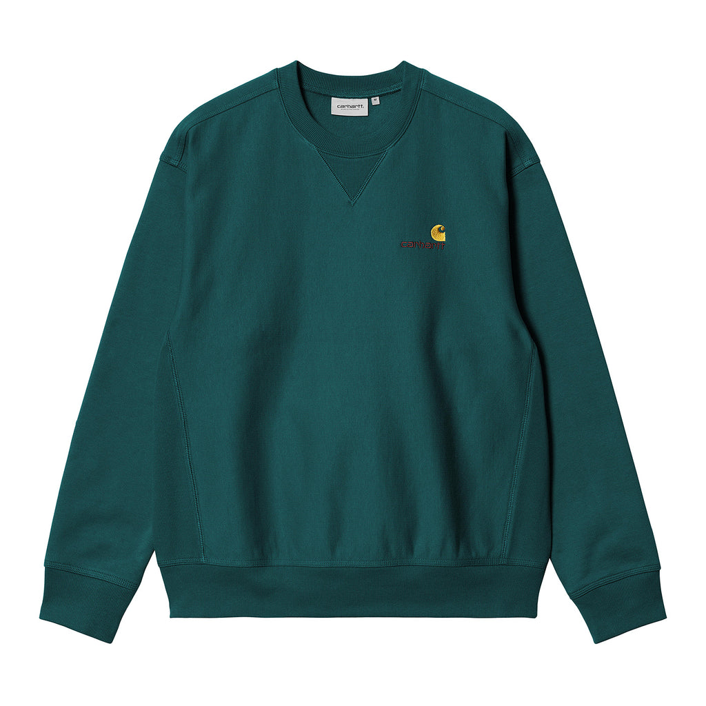 Carhartt WIP American Script Sweatshirt - Malachite - front