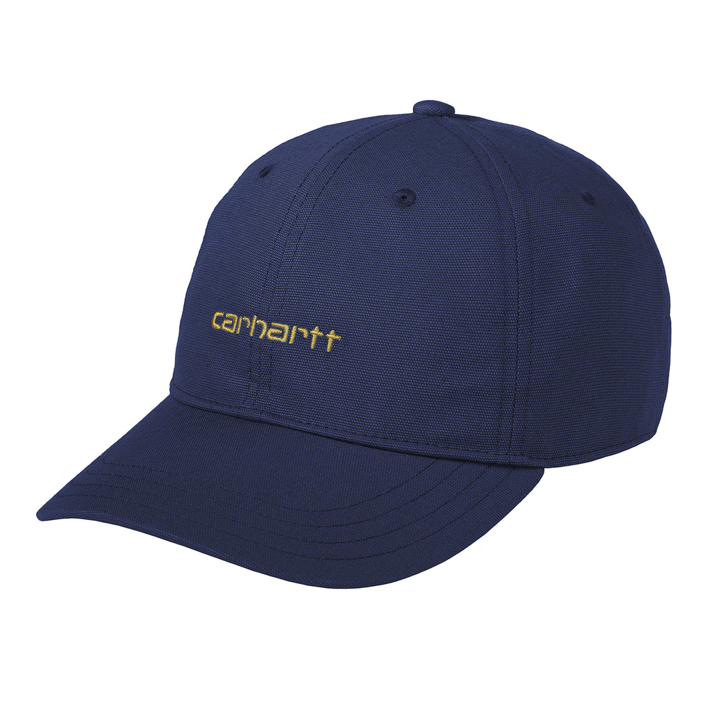 Carhartt WIP Canvas Script Cap - Ink /Air Yellow - front