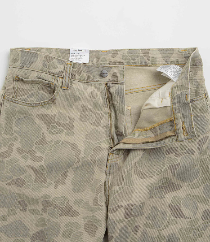 Carhartt WIP Duck Landon Pant - Camo Duck Black bleached - open