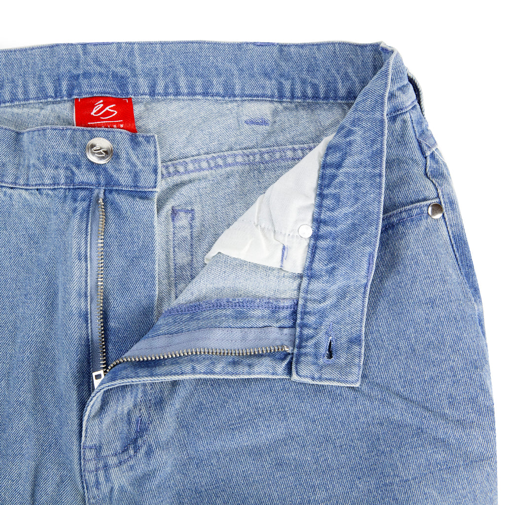 eS Footwear Baggy Denim Jeans - Light Blue - zip