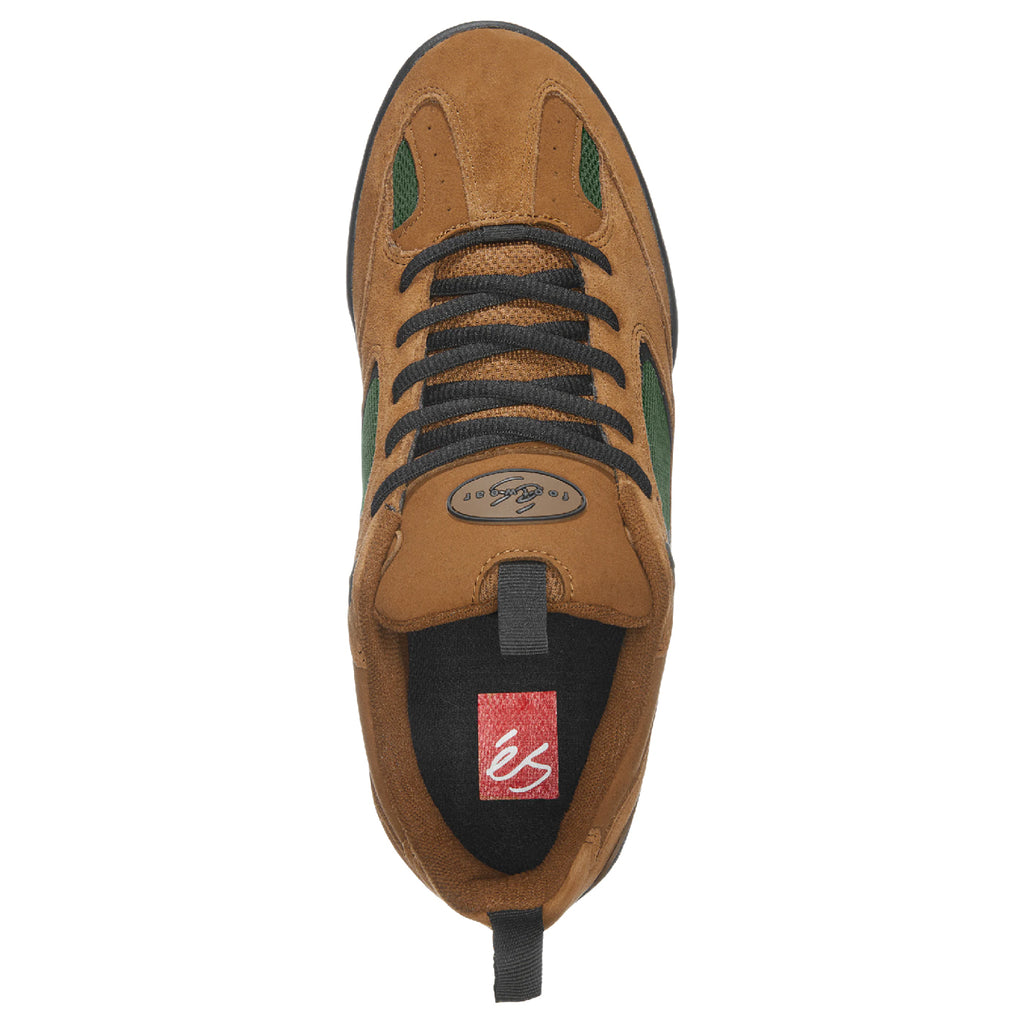 éS Footwear Quattro Skate Shoes - Brown / Green - top