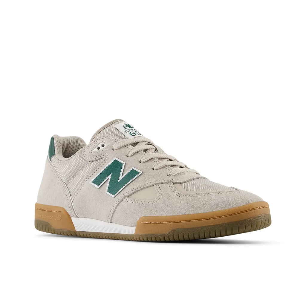 New Balance Numeric NM600 Tom Knox Shoes - Timber Wolf / Forest Green - front