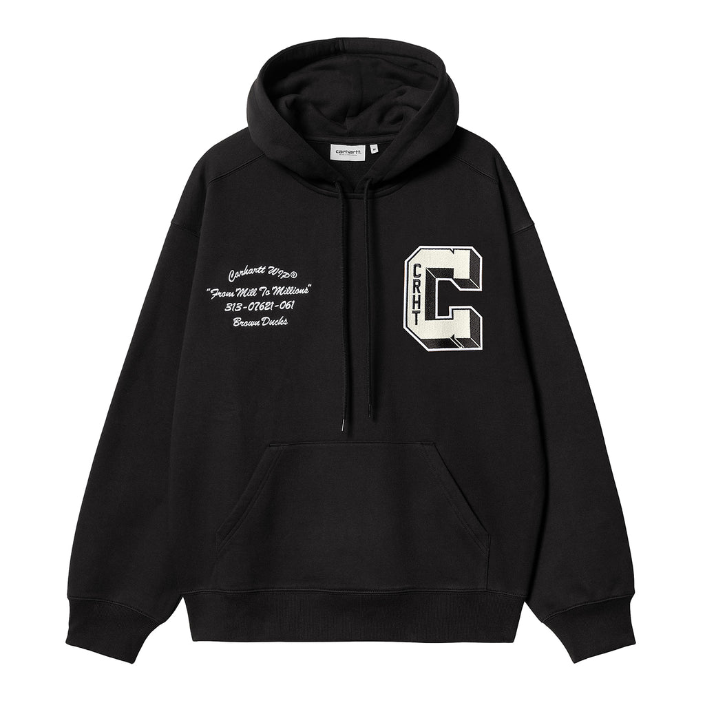 Carhartt WIP Hooded Brown Ducks Sweatshirt - Black - front