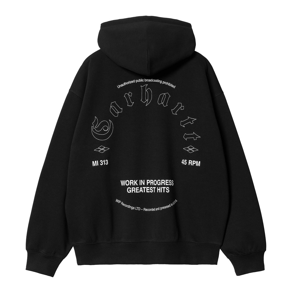 Carhartt WIP Hooded Greatest Hits Sweatshirt - Black / White - back