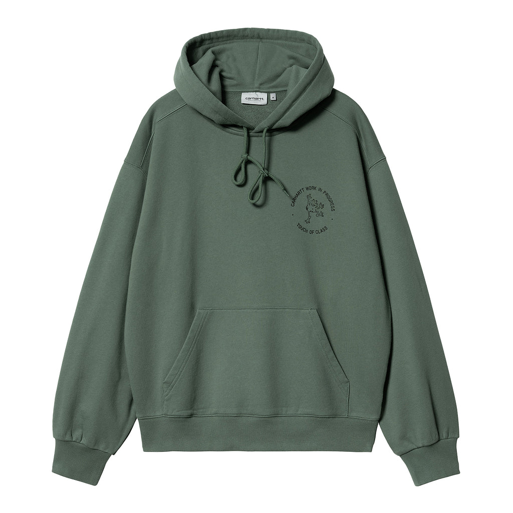 Carhartt WIP Hooded Stamp Sweatshirt - Duck Green / Black