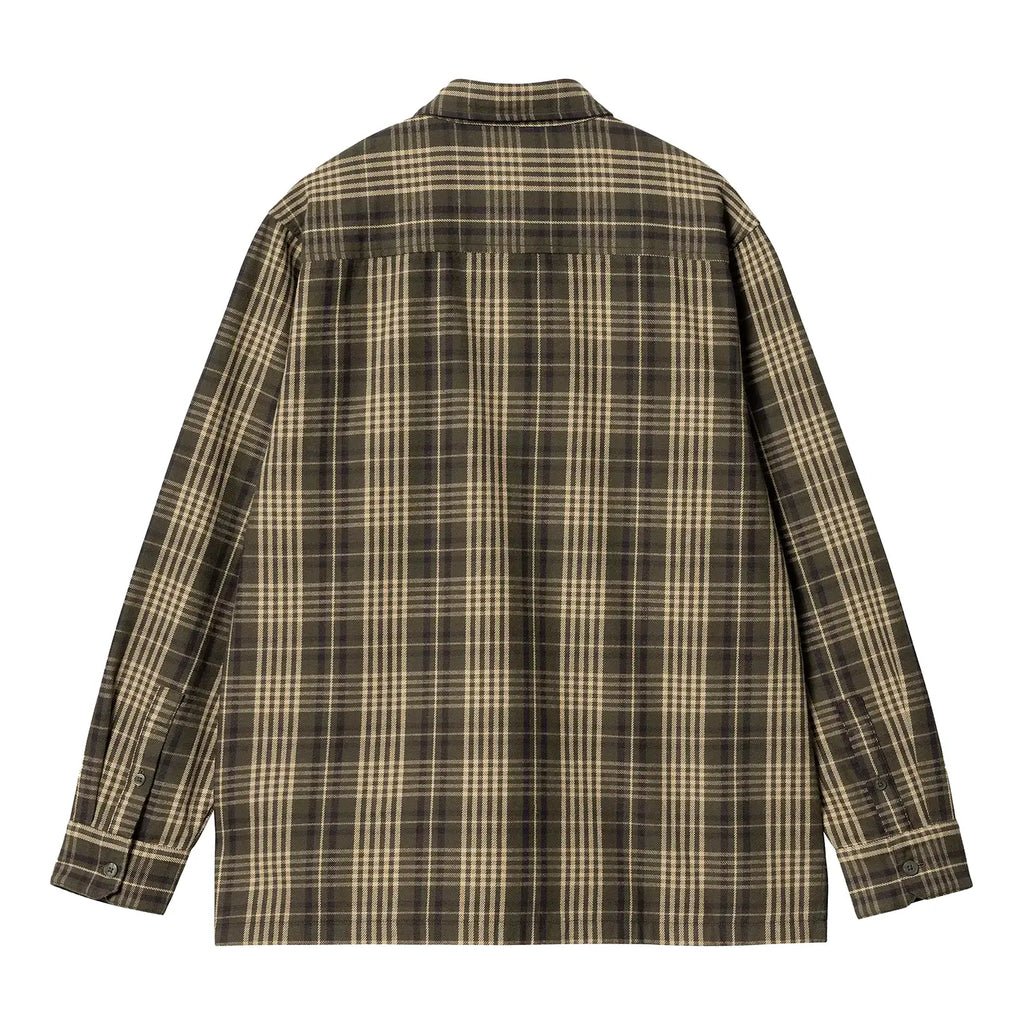 Carhartt WIP L/S Mandlik Check Shirt - Office Green - back