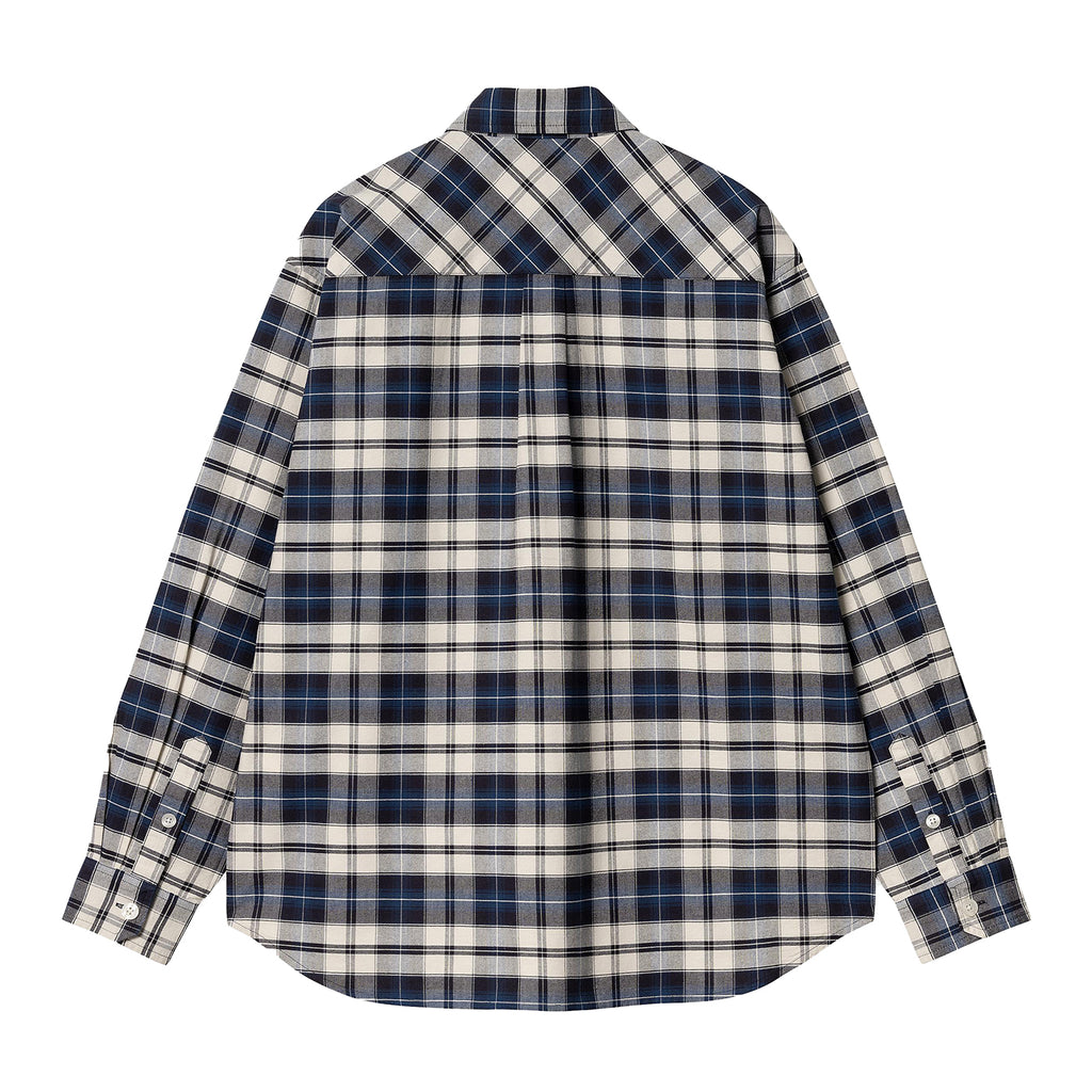 Carhartt WIP L/S Tarbell Check Shirt - Dark Navy / White - back