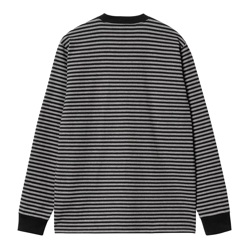 Carhartt WIP L/S Verner Pocket T Shirt - Black / Dark Grey Heather