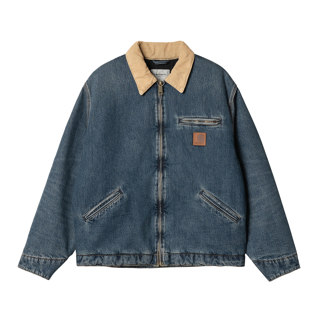 Carhartt WIP OG Detroit Jacket - Blue / Dusty H Brown worn used wash - main