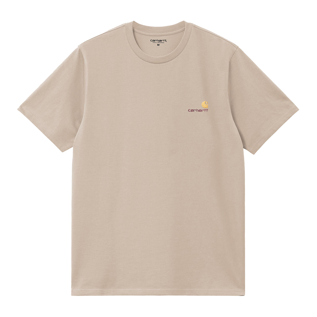 Carhartt WIP American Script T Shirt - Fleur De Sel - front