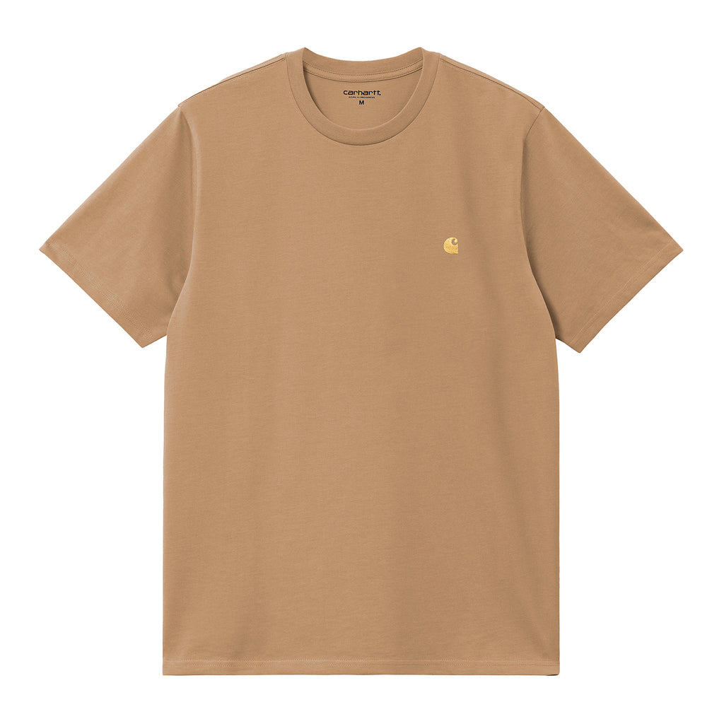 Carhartt WIP Chase T Shirt - Dusty H Brown / Gold - front