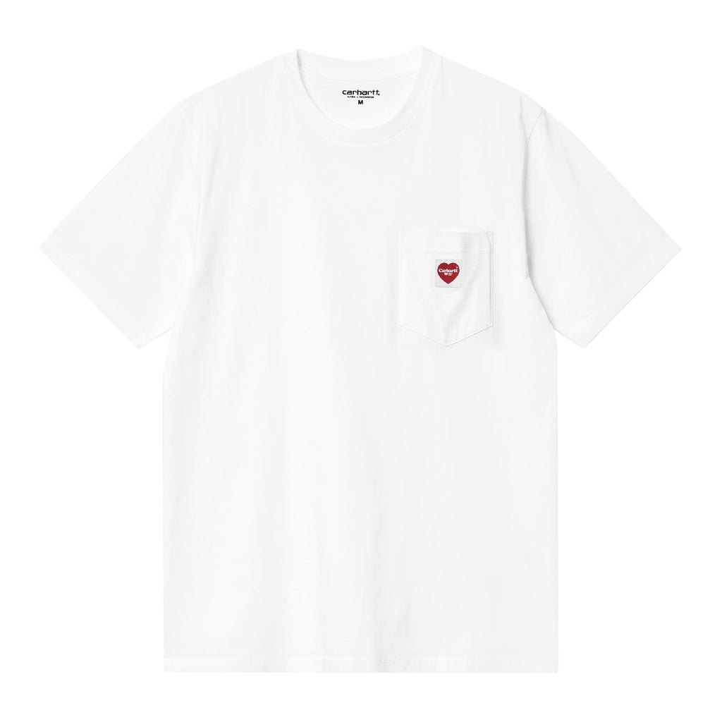 Carhartt WIP Pocket Heart T Shirt - White / Red - front