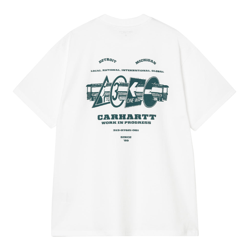 Carhartt WIP Runaway T Shirt - White / Malachite - back