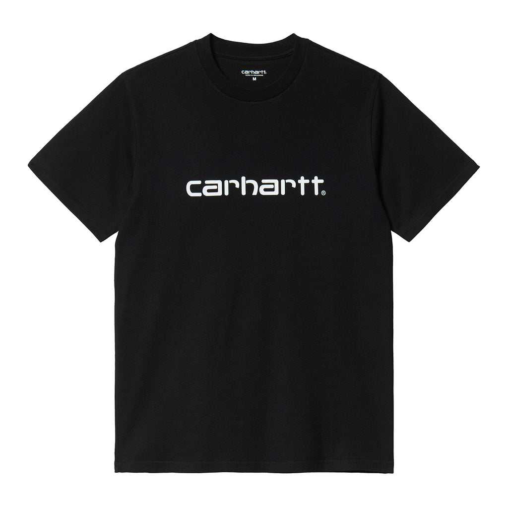 Carhartt WIP Script T Shirt - Black / White - front