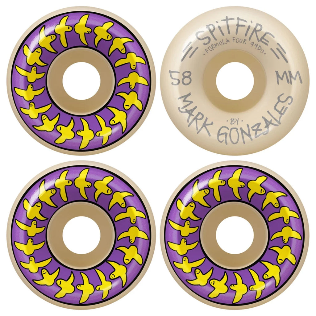 Spitfire Wheels Gonz Birds Formula Four Conical Full 99 Duro Wheels - 58mm