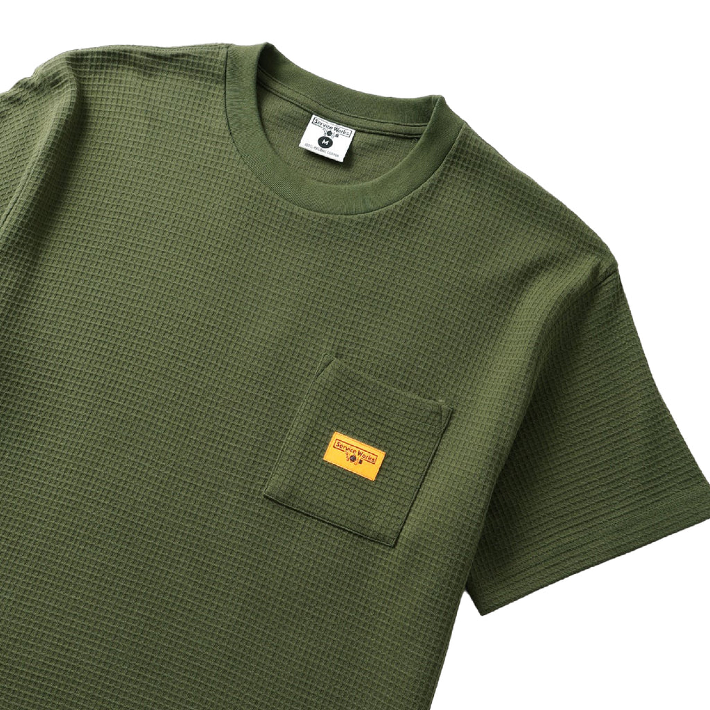 Service Works Waffle Pocket T shirt - Olive