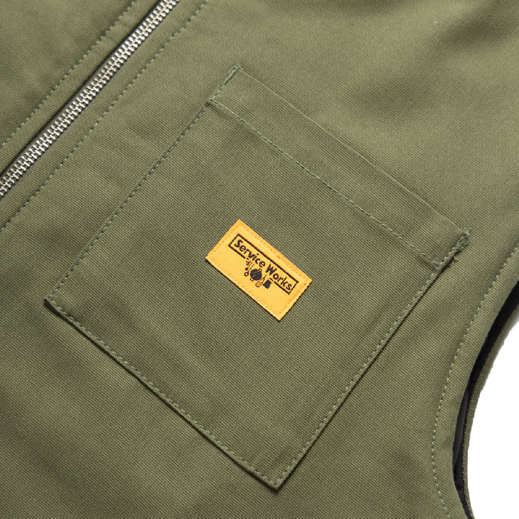 Service Works Padded Work Vest Jacket - Olive